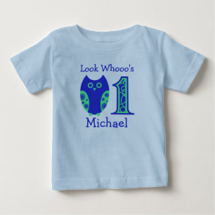 Blue Owls 1st Birthday Personalized T-Shirt