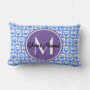 Blue Owls Custom Monogram Kussen