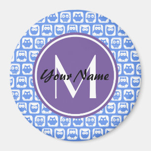 Blue Owls Custom Monogram Magneet