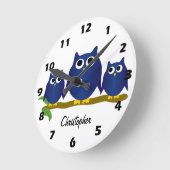Blue Owls Design Personalised Ronde Klok (Hoek)