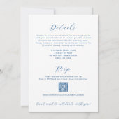 Blue Oyster Shell All-in-One QR-code RSVP Bruiloft Kaart (Achterkant)