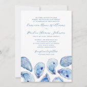 Blue Oyster Waterverf Traditionele bruiloft Kaart (Voorkant)