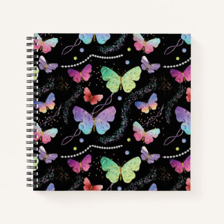 Blue Paars Chic Butterflies Patroon Notitieboek