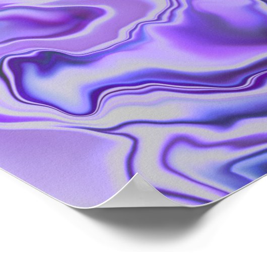 Blue & Paars Elegant Marble Digital Abstract Poster (Hoek)