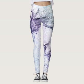 Blue Paars Feather Lite Leggings