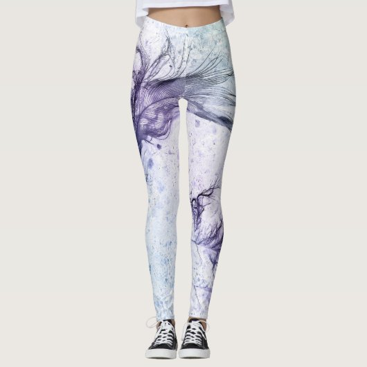 Blue Paars Feather Lite Leggings (Voorkant)