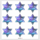 Blue Paars Galaxy Star van David Bar Bat Mitzvah Sticker (Vel)
