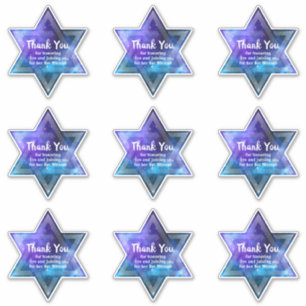 Blue Paars Galaxy Star van David Bar Bat Mitzvah Sticker
