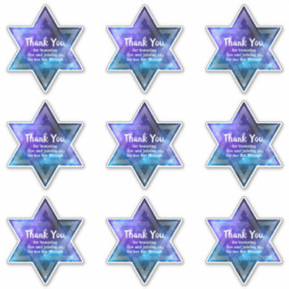 Blue Paars Galaxy Star van David Bar Bat Mitzvah Sticker
