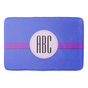 Blue Paars Geometric Personalised Monogram Badmat