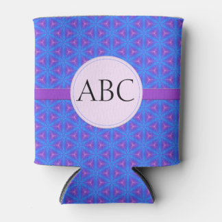 Blue Paars Geometric Personalised Monogram Blikjeskoeler