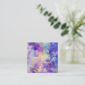 Blue Paars Gold Abstract Square Visitekaartje (Staand voorkant)