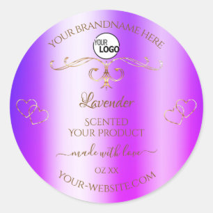 Blue Paars Ombre Gold Product Labels Logo