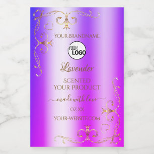Blue Paars Ombre Gold Product Labels Logo Voedselcontainer Etiket