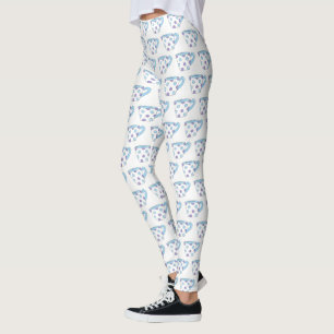 Blue Paars Polka Dot Teacup Tea Time Cup Party Leggings