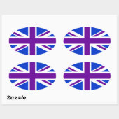 Blue Paars Union Jack Ovale Sticker (Vel)