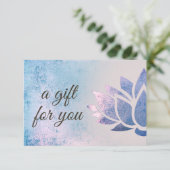 Blue paarse Lotus logo Cadeaubon (Staand voorkant)