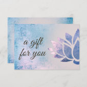 Blue paarse Lotus logo Cadeaubon (Voorkant / Achterkant)