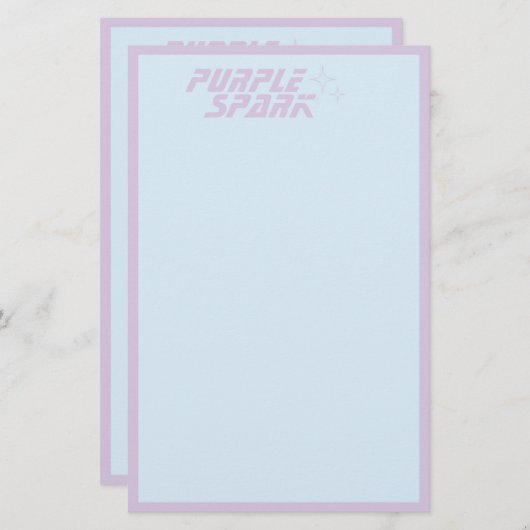 Blue Paarse Small Business Briefpapier (Voorkant / Achterkant)