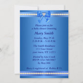 Blue Pacifier Baby shower Invitation Kaart (Achterkant)
