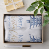 Blue Pagoda Kerstboom Tissue Paper Tissuepapier (Geschenk)