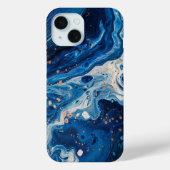 Blue Paint Pour Abstracte Vloeistof  Esthetisch Case-Mate iPhone Case (Achterkant)