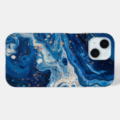 Blue Paint Pour Abstracte Vloeistof  Esthetisch Case-Mate iPhone Case (Achterkant (horizontaal))