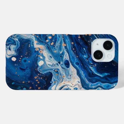 Blue Paint Pour Abstracte Vloeistof  Esthetisch Case-Mate iPhone Case (Achterkant (horizontaal))