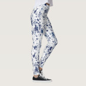 Blue Paint Splash And Splatter Pattern Leggings (Rechts)