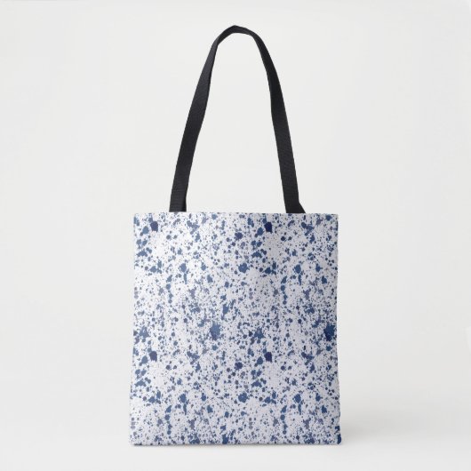 Blue Paint Splash And Splatter Pattern Tote Bag (Devant)