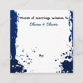 Blue Paint Splatter - Words of Marriage Wisdom - Informatiekaartje