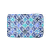 Blue Painted Moroccan Tegel Pattern Badmat (Voorkant)