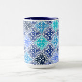 Blue Painted Moroccan Tegel Pattern Mok (Midden)