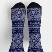 Blue Paisley Bandana Print Socks Sokken (Top)