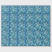 Blue Paisley Cadeaupapier (Vlak)