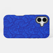 Blue Paisley iPhone 16 Hoesje (Achterkant horizontaal)