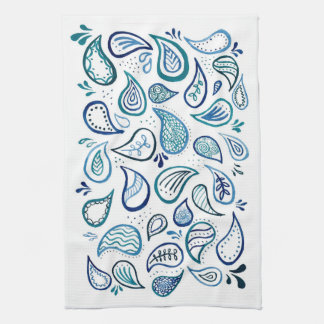 Blue Paisley Kitchen Towel Theedoek
