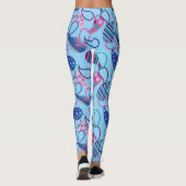Blue Paisley Leggings (Achterkant)