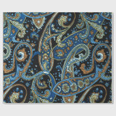 Blue  Paisley Pattern Cadeaupapier (Vlak)