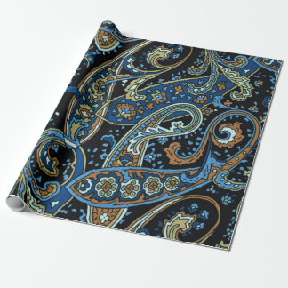 Blue  Paisley Pattern Cadeaupapier