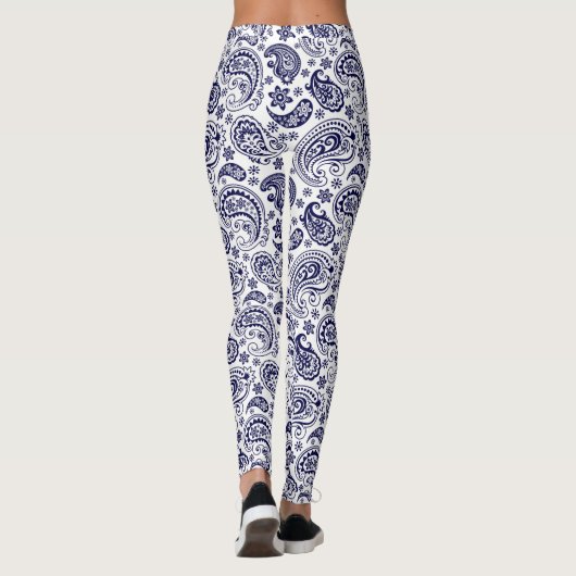 Blue  Paisley Pattern Leggings (Achterkant)