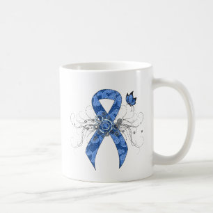 Blue Paisley Ribbon met Butterfly Koffiemok