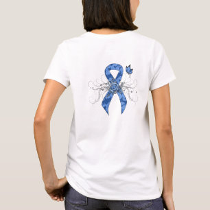 Blue Paisley Ribbon met Butterfly T-shirt