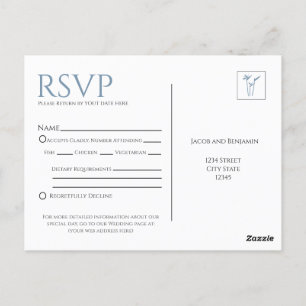 Blue Palm RSVP Briefkaart Invoegen