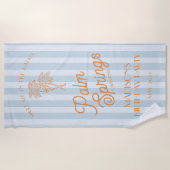 Blue Palm Spring Pastel Beach verjaardagsfeestje Strandlaken (Voorkant)