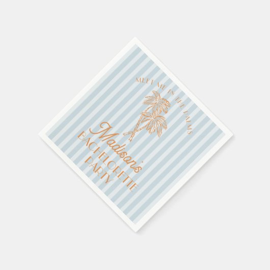 Blue Palm Spring Pastel Beach vrijgezellenfeest Servet (Hoek)
