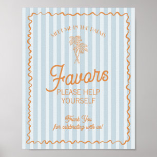 Blue Palm Springs Pastel Beach Favorieten Poster