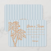 Blue Palm Springs Pastel Beach Receptkaartje Informatiekaartje (Voorkant / Achterkant)