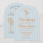 Blue Palm Springs Pastel Beach Verjaardag Weekend Kaart (Voorkant / Achterkant)