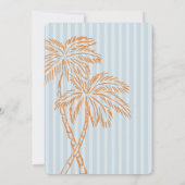 Blue Palm Springs Pastel Beach verjaardagsfeestje Kaart (Achterkant)